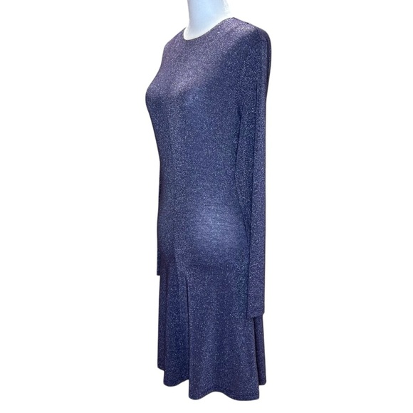 Musier Paris - Mini, Long Sleeve, Shimmer Knit Dress - Size 4-US (36 FR) Purple - Picture 7 of 17